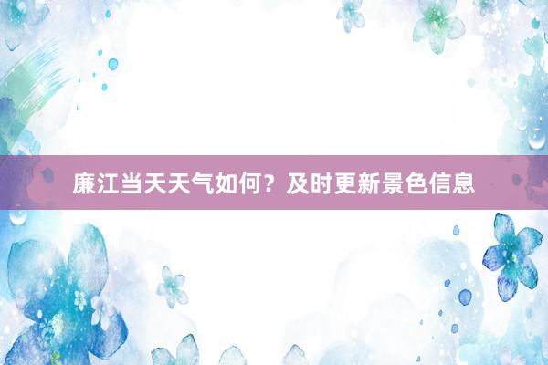 廉江当天天气如何？及时更新景色信息